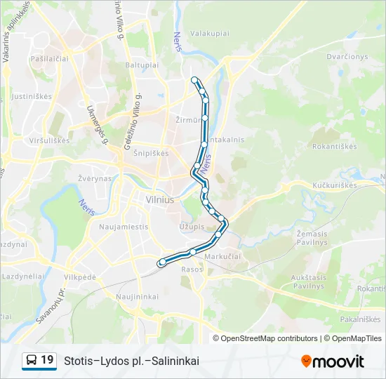 19 Bus Line Map