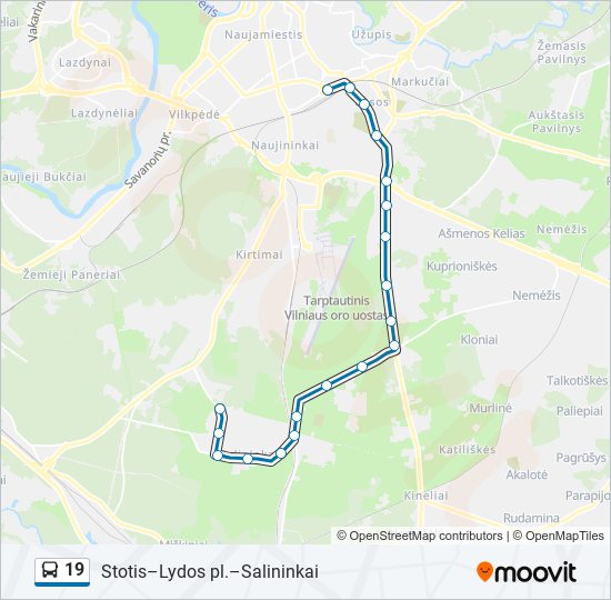 19 bus Line Map