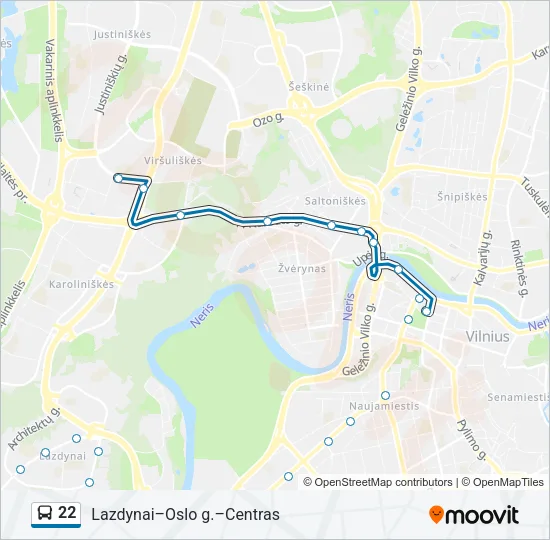 22 Bus Line Map