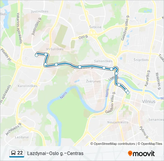 22 Bus Line Map
