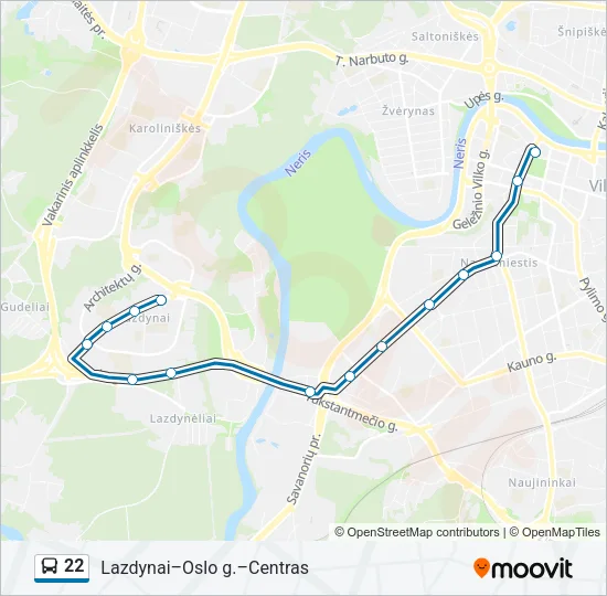 22 Bus Line Map