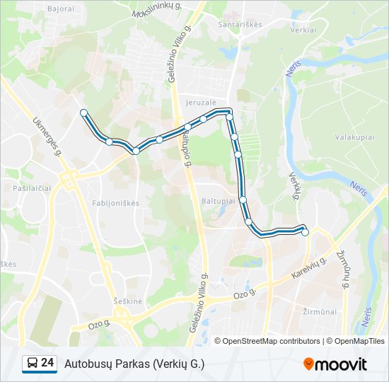 Автобус 24: карта маршрута