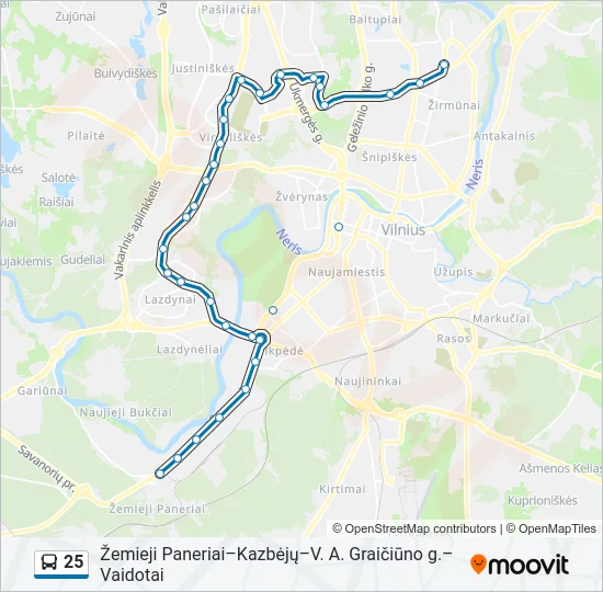25 Bus Line Map
