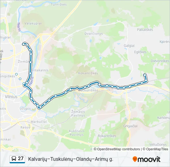 27 Bus Line Map