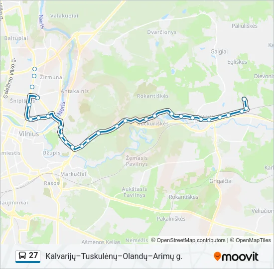 27 Bus Line Map