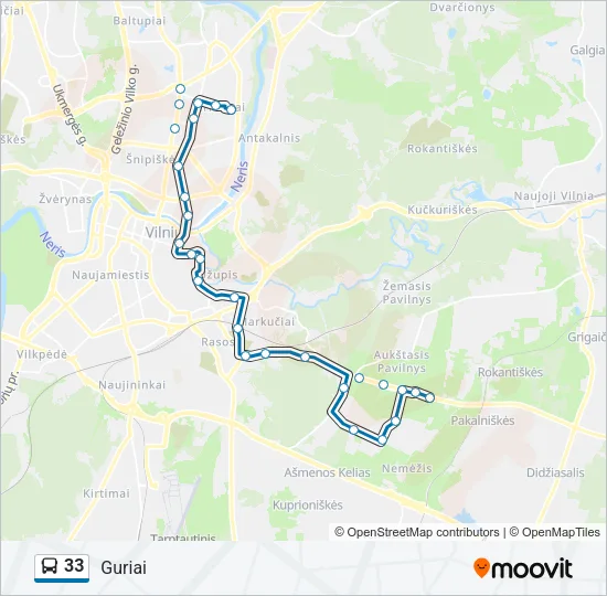 33 Bus Line Map