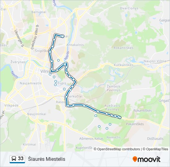 33 bus Line Map