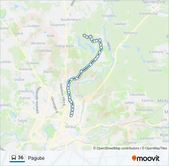 36 Bus Line Map