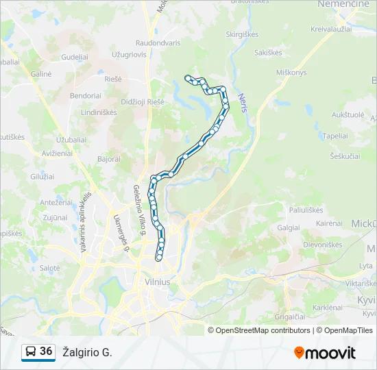 36 Bus Line Map