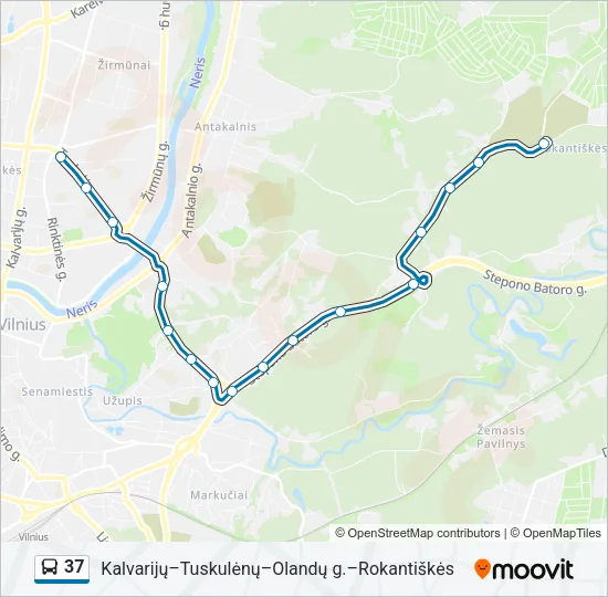 37 Bus Line Map