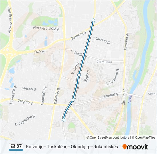 37 bus Line Map