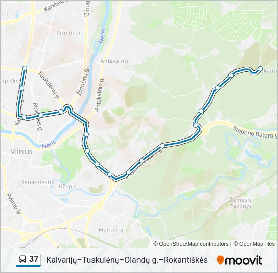 37 Bus Line Map