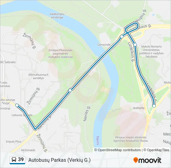 39 Bus Line Map