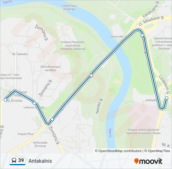 39 Bus Line Map