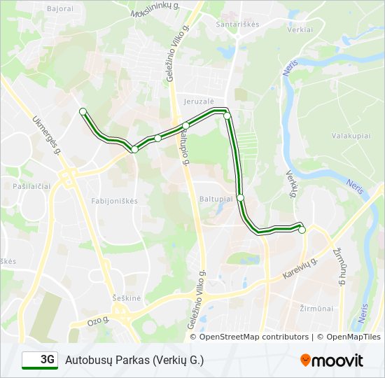Автобус 3G: карта маршрута
