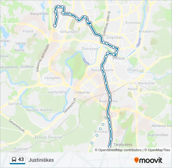 43 Bus Line Map