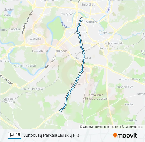 43 Bus Line Map