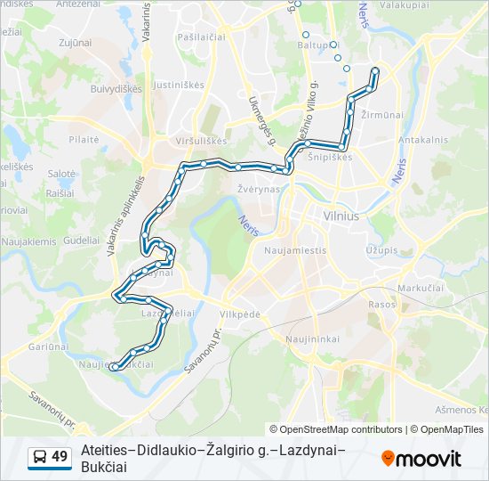 49 bus Line Map