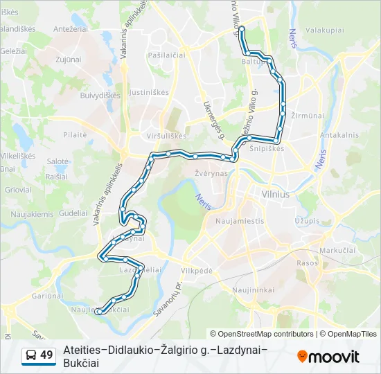 49 Bus Line Map