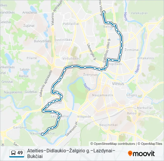 49 Bus Line Map