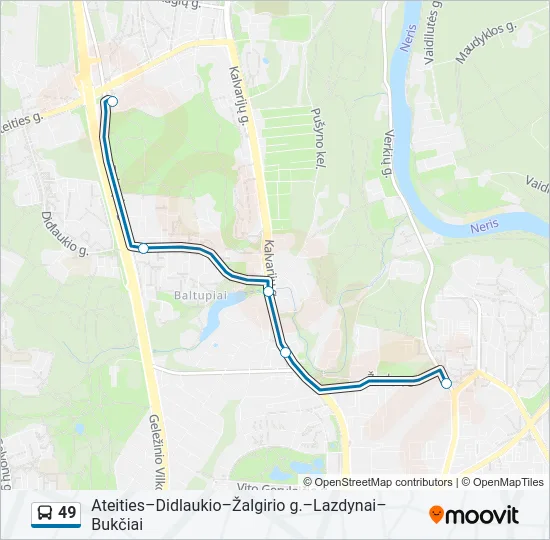 49 Bus Line Map