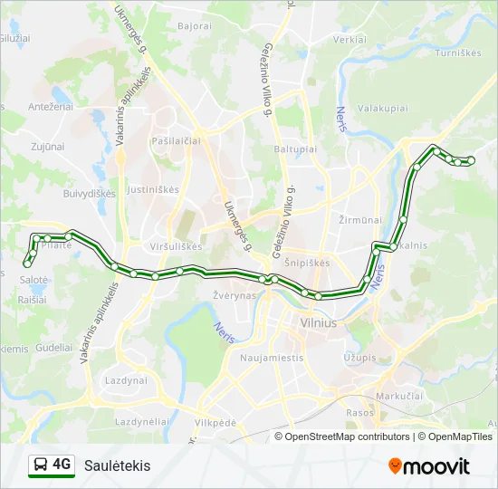 Автобус 4G: карта маршрута