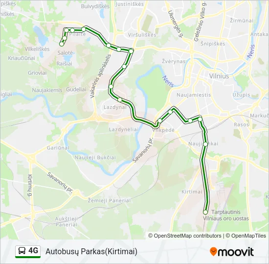 Автобус 4G: карта маршрута