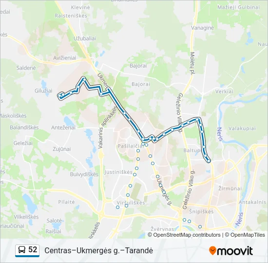 52 Bus Line Map