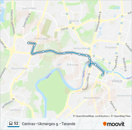 52 Bus Line Map