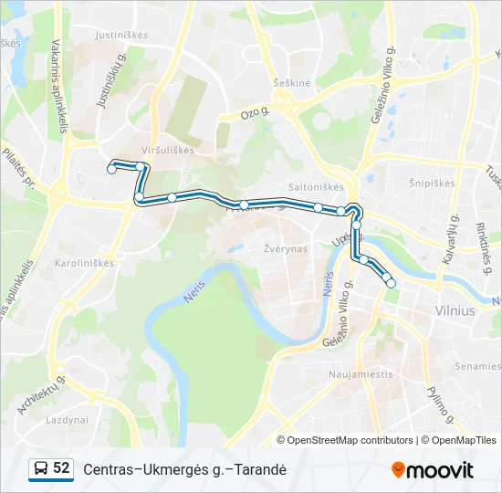 52 Bus Line Map