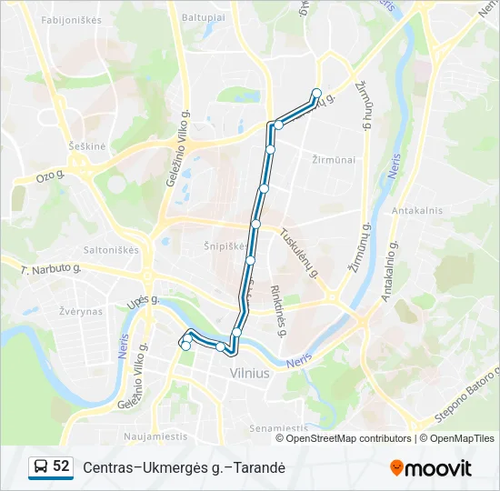 52 Bus Line Map