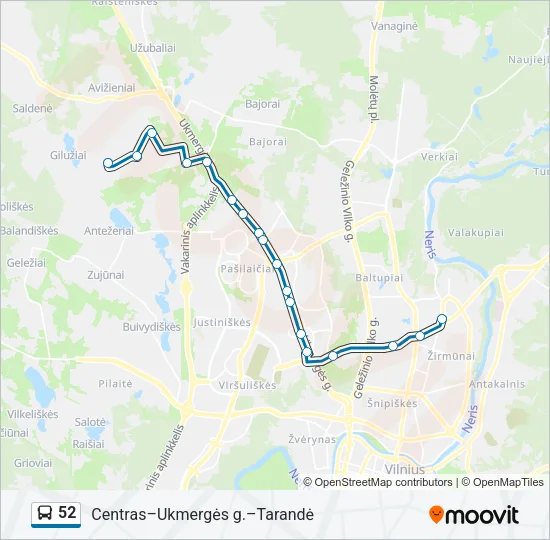 52 Bus Line Map