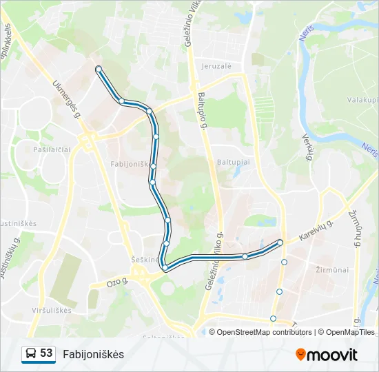53 Bus Line Map