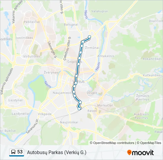 53 Bus Line Map