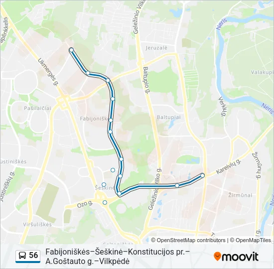 56 Bus Line Map