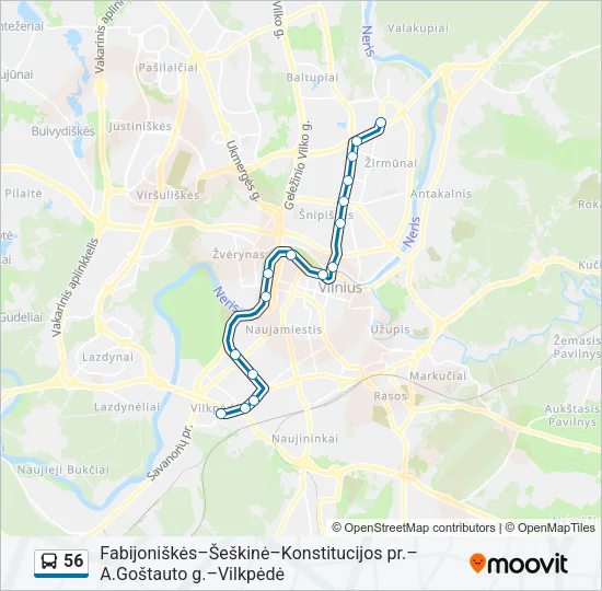 56 Bus Line Map