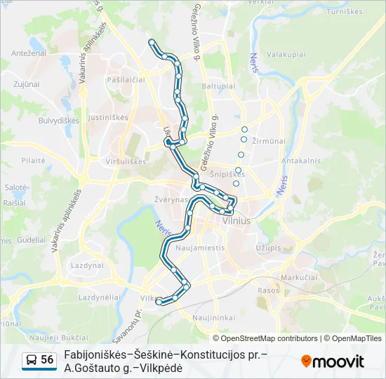 56 Bus Line Map