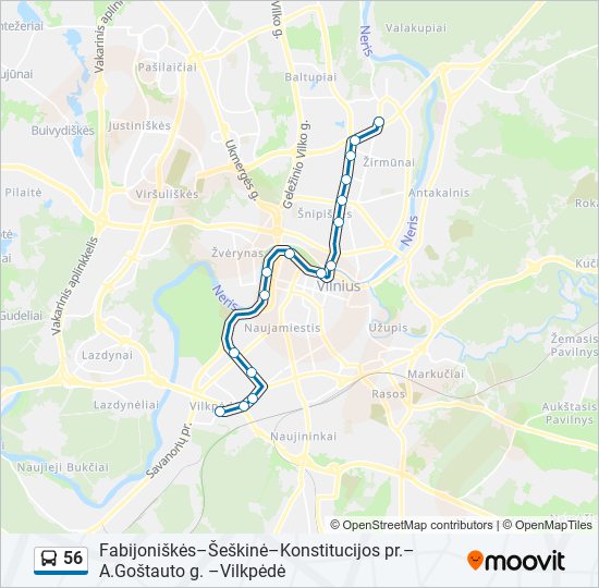 56 bus Line Map