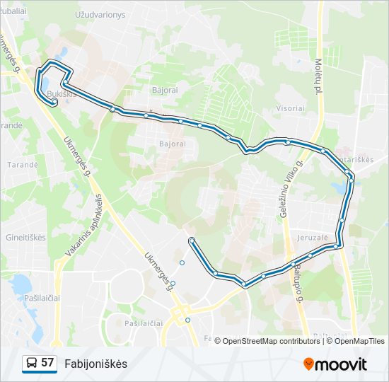 57 Bus Line Map