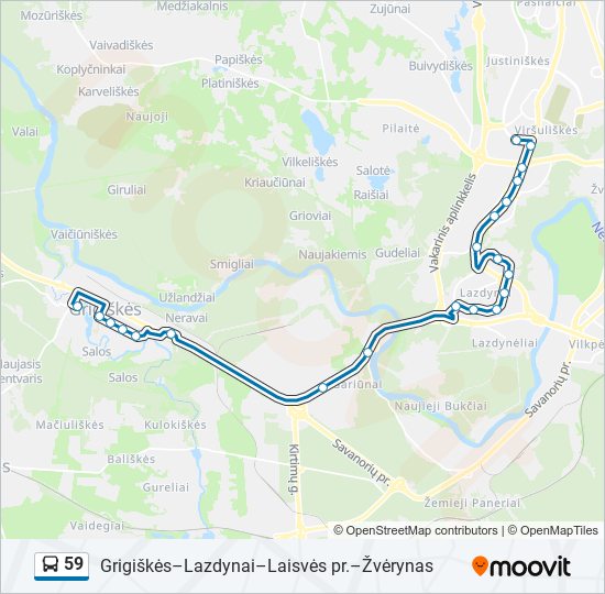 59 bus Line Map