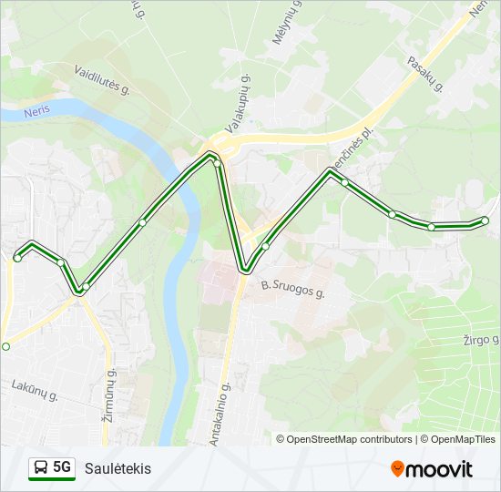 5G autobusas kelionės žemėlapis