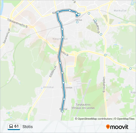 61 Bus Line Map