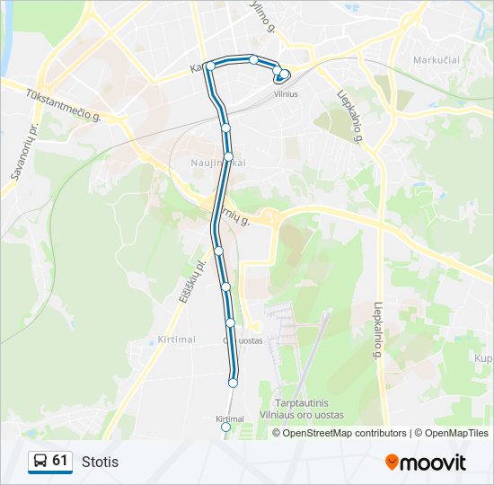 Автобус 61: карта маршрута