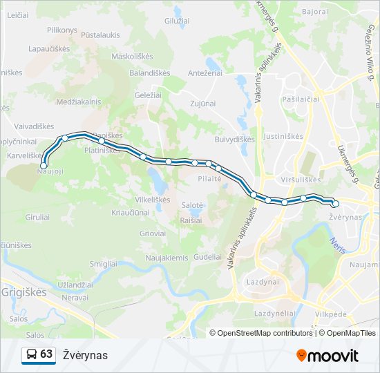 Автобус 63: карта маршрута