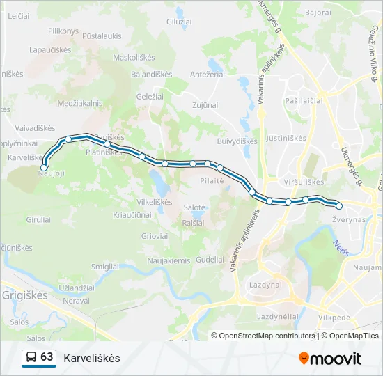 63 Bus Line Map