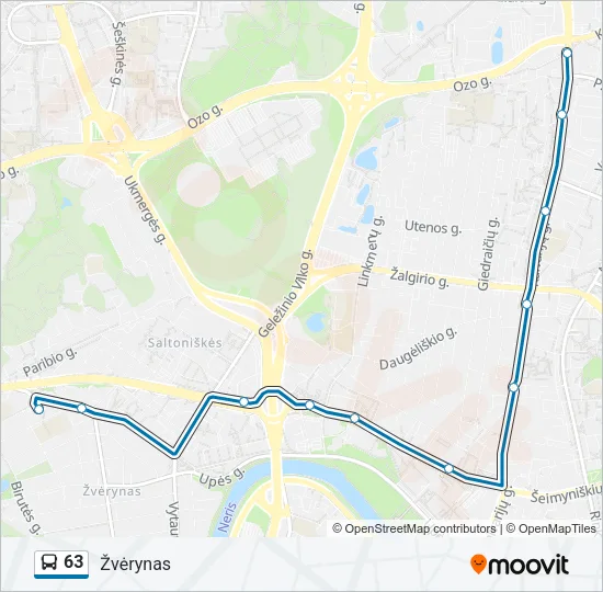 63 Bus Line Map