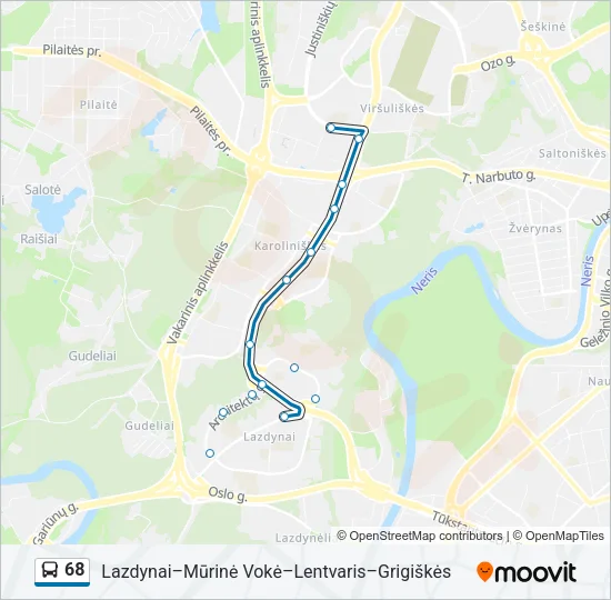 68 Bus Line Map