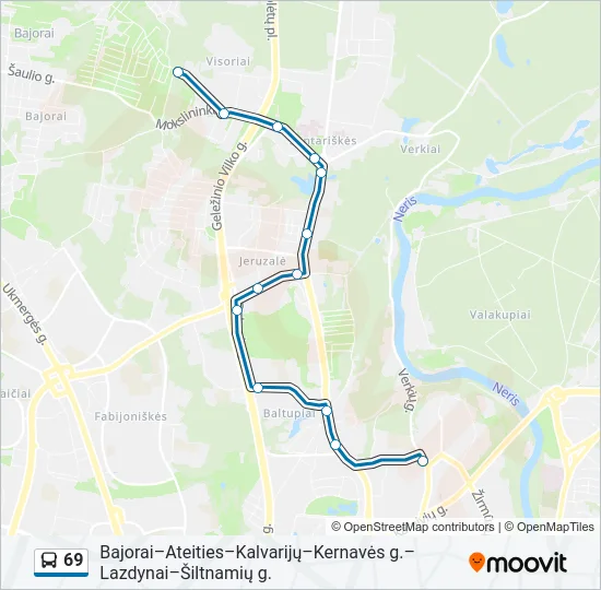 69 Bus Line Map
