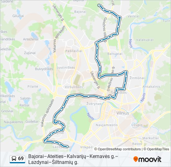 69 bus Line Map