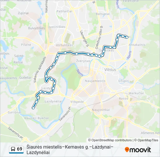 69 Bus Line Map